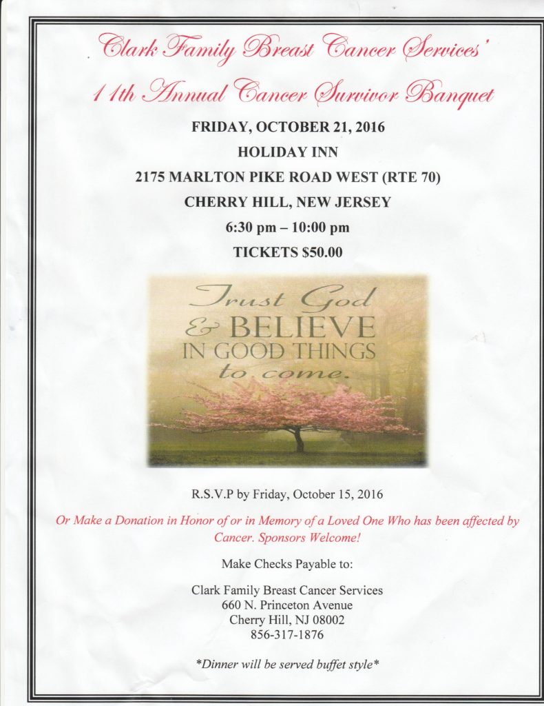 Clark Family Breast Cancer Services: 11th Annual Cancer Survivor Banquet